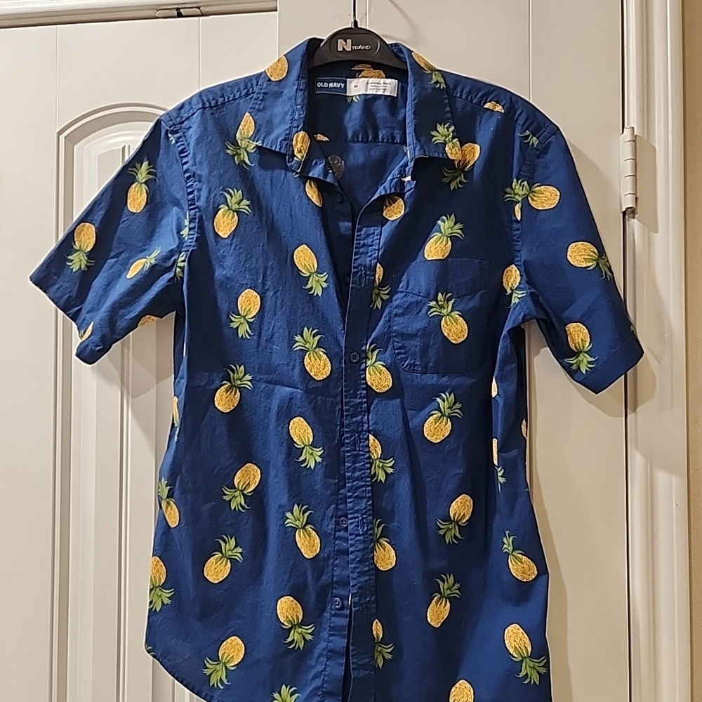 Old Navy Navy Blue Shirt with Pineapple Design